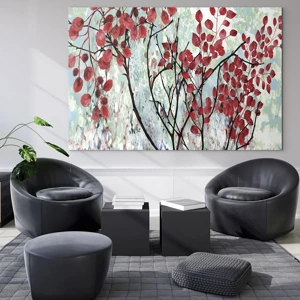 Glass picture - Tree in Scarlet - 120x80 cm