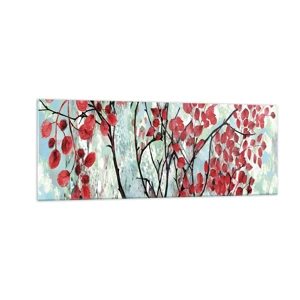 Glass picture - Tree in Scarlet - 140x50 cm