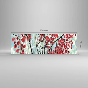 Glass picture - Tree in Scarlet - 160x50 cm