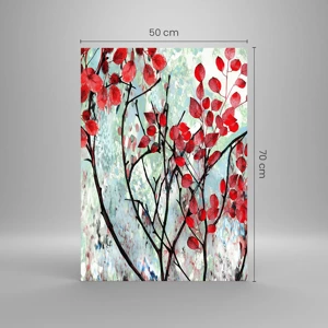 Glass picture - Tree in Scarlet - 50x70 cm