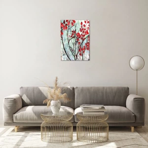 Glass picture - Tree in Scarlet - 50x70 cm