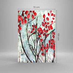 Glass picture - Tree in Scarlet - 70x100 cm