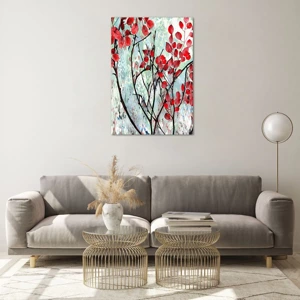 Glass picture - Tree in Scarlet - 70x100 cm