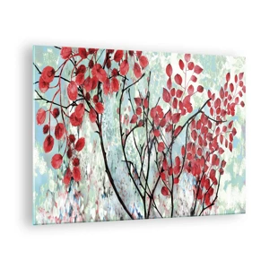 Glass picture - Tree in Scarlet - 70x50 cm