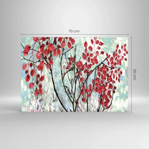 Glass picture - Tree in Scarlet - 70x50 cm