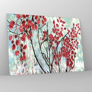 Glass picture - Tree in Scarlet - 70x50 cm