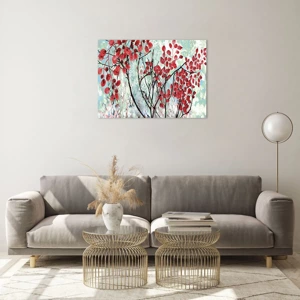 Glass picture - Tree in Scarlet - 70x50 cm