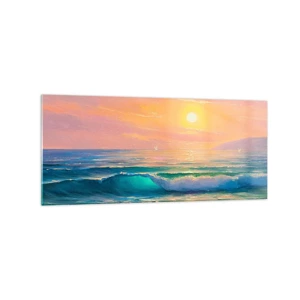 Glass picture - Turquoise Song of the Waves - 120x50 cm