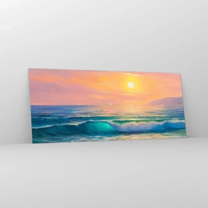 Glass picture - Turquoise Song of the Waves - 120x50 cm