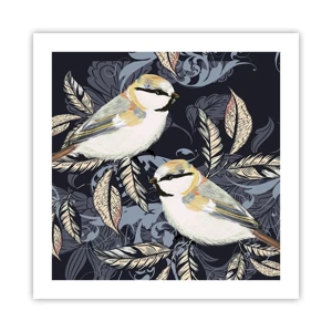 Poster - Blue and Yellow Chirp - 50x50 cm