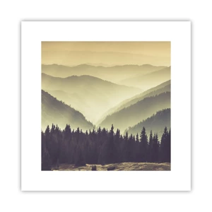 Poster - In a Faraway Land, Past the Mountains - 30x30 cm