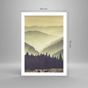 Poster - In a Faraway Land, Past the Mountains - 50x70 cm