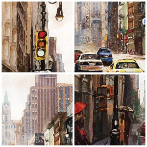 Poster - New York - Colourful in Rain - 91x61 cm