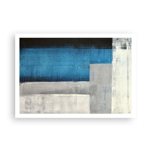 Poster - Poetic Composition of Blue and Grey - 100x70 cm