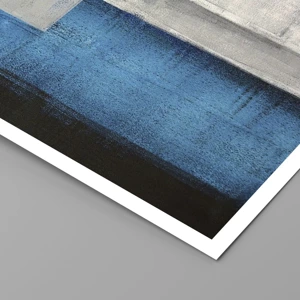 Poster - Poetic Composition of Blue and Grey - 100x70 cm