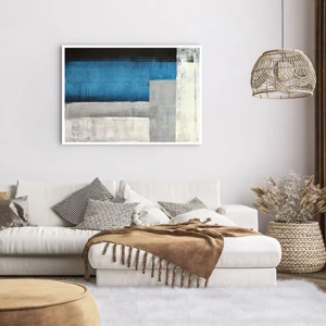 Poster - Poetic Composition of Blue and Grey - 100x70 cm