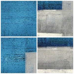 Poster - Poetic Composition of Blue and Grey - 100x70 cm