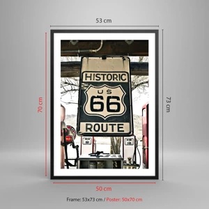 Poster in black frame - American Retro Trip - 50x70 cm