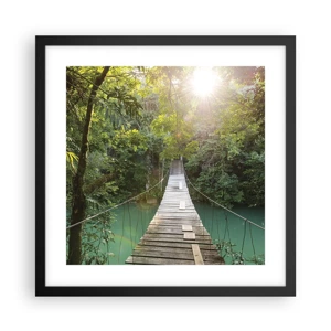 Poster in black frame - Azure Water in Azure Forest - 40x40 cm