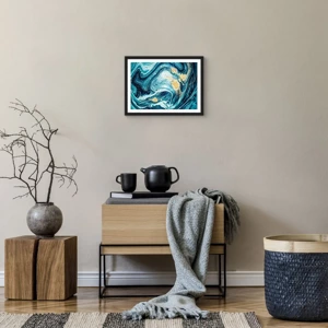 Poster in black frame - Blue Whirl - 40x30 cm