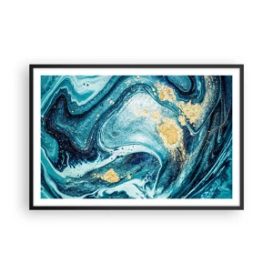 Poster in black frame - Blue Whirl - 91x61 cm