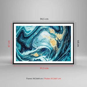 Poster in black frame - Blue Whirl - 91x61 cm