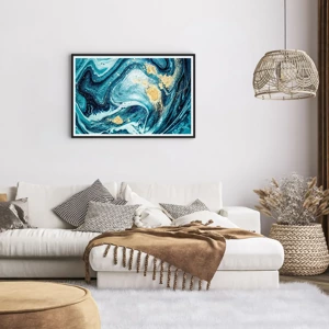 Poster in black frame - Blue Whirl - 91x61 cm