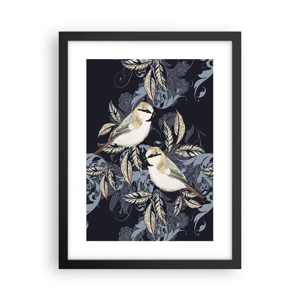 Poster in black frame - Blue and Yellow Chirp - 30x40 cm