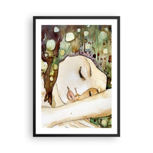 Poster in black frame - Emerald and Violet Dream - 50x70 cm