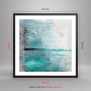 Poster in black frame - Horizontally in Blue - 50x50 cm