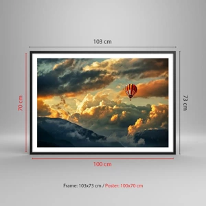 Poster in black frame - I Like Flying - 100x70 cm