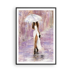 Poster in black frame - In Liliac Rain - 70x100 cm