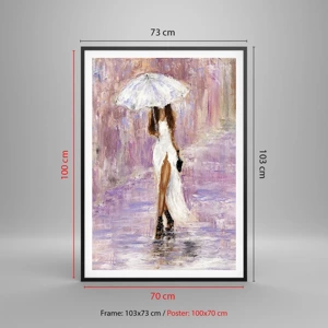 Poster in black frame - In Liliac Rain - 70x100 cm