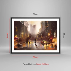 Poster in black frame - In New York Lights - 70x50 cm