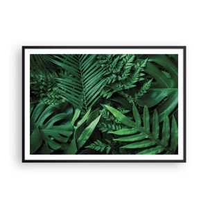 Poster in black frame - In a Green Hug - 100x70 cm