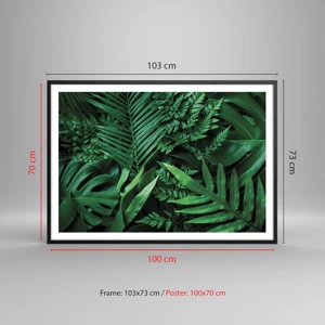 Poster in black frame - In a Green Hug - 100x70 cm