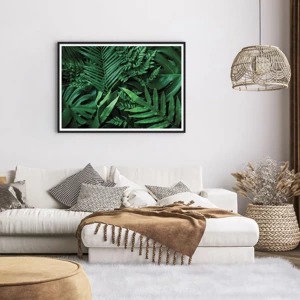 Poster in black frame - In a Green Hug - 100x70 cm