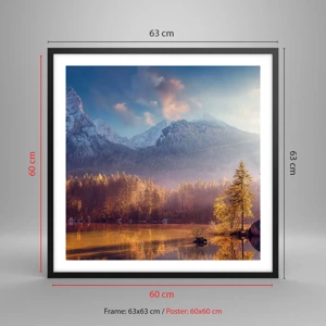 Poster in black frame - In the Mountains and Valleys - 60x60 cm