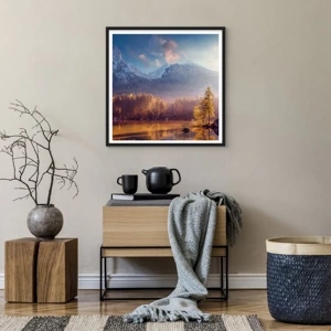 Poster in black frame - In the Mountains and Valleys - 60x60 cm