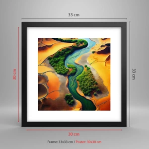 Poster in black frame - Life-giving River - 30x30 cm