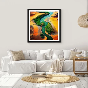 Poster in black frame - Life-giving River - 30x30 cm