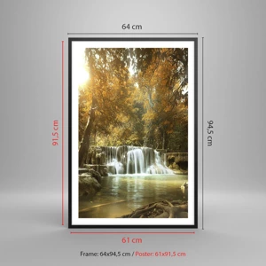 Poster in black frame - Park Cascade - 61x91 cm