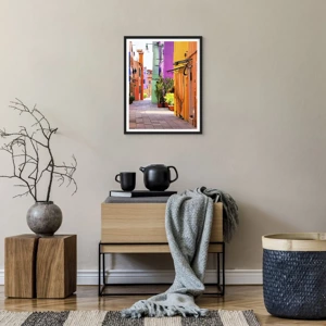 Poster in black frame - Rainbow Alley - 40x50 cm