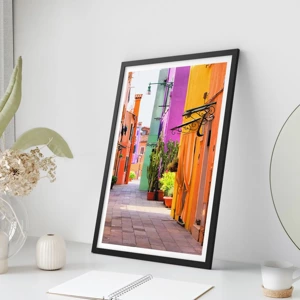 Poster in black frame - Rainbow Alley - 40x50 cm