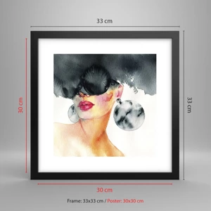 Poster in black frame - Secret of Elegance - 30x30 cm