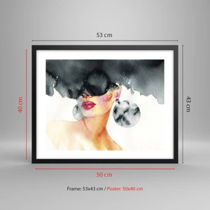 Poster in black frame - Secret of Elegance - 50x40 cm