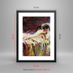 Poster in black frame - Thoughtful Venus - 30x40 cm