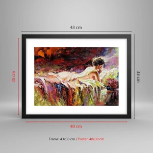 Poster in black frame - Thoughtful Venus - 40x30 cm