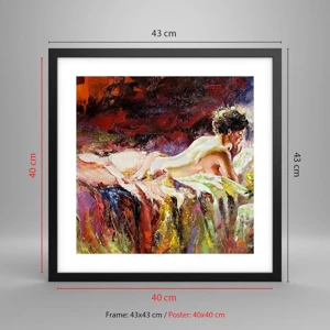 Poster in black frame - Thoughtful Venus - 40x40 cm