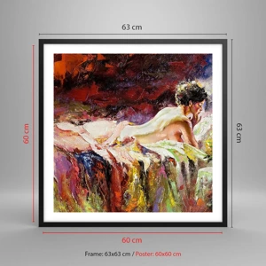 Poster in black frame - Thoughtful Venus - 60x60 cm